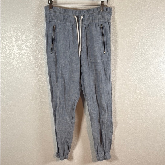 Athleta Chambray Cabo Linen Jogger Pull On Size 6 - Picture 1 of 8